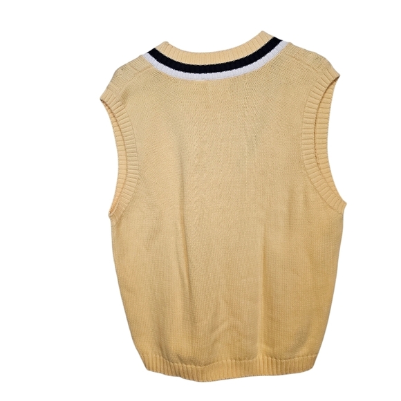 Like New Vintage Tennis Preppy Old Money Chunky Cable Knit V-neck Vest - Picture 2 of 4